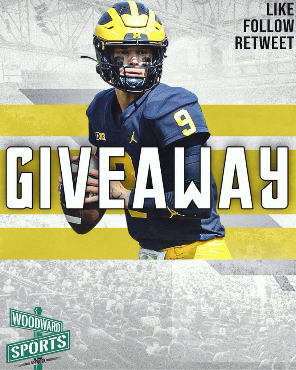 woodwardsports's tweet image. 🚨Michigan Wolverines Giveaway🚨

We are giving away ONE JJ McCarthy jersey to one lucky winner! All you have to do to enter for a chance to win:

- Retweet the Tweet
- Like this Tweet 
- Follow @woodwardsports

*Winner announced Wednesday*