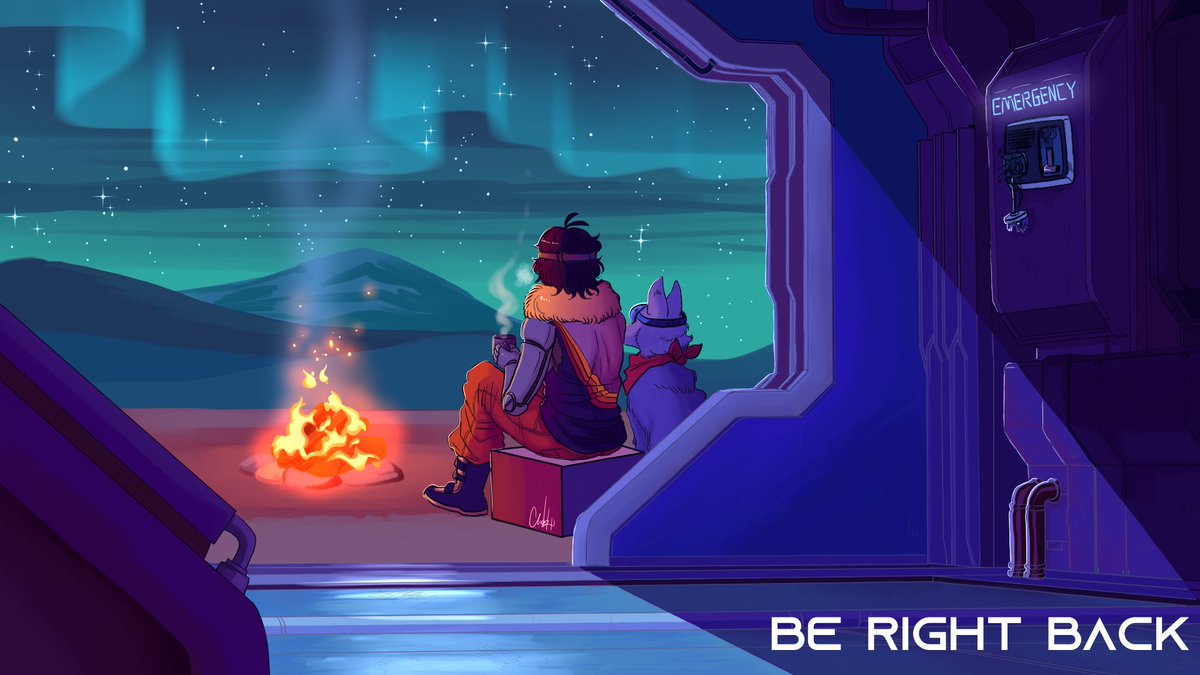 Main screen and BRB screen for @/havi. it was a challenge but I'm so happy that it turned out well #TwitchStreamers