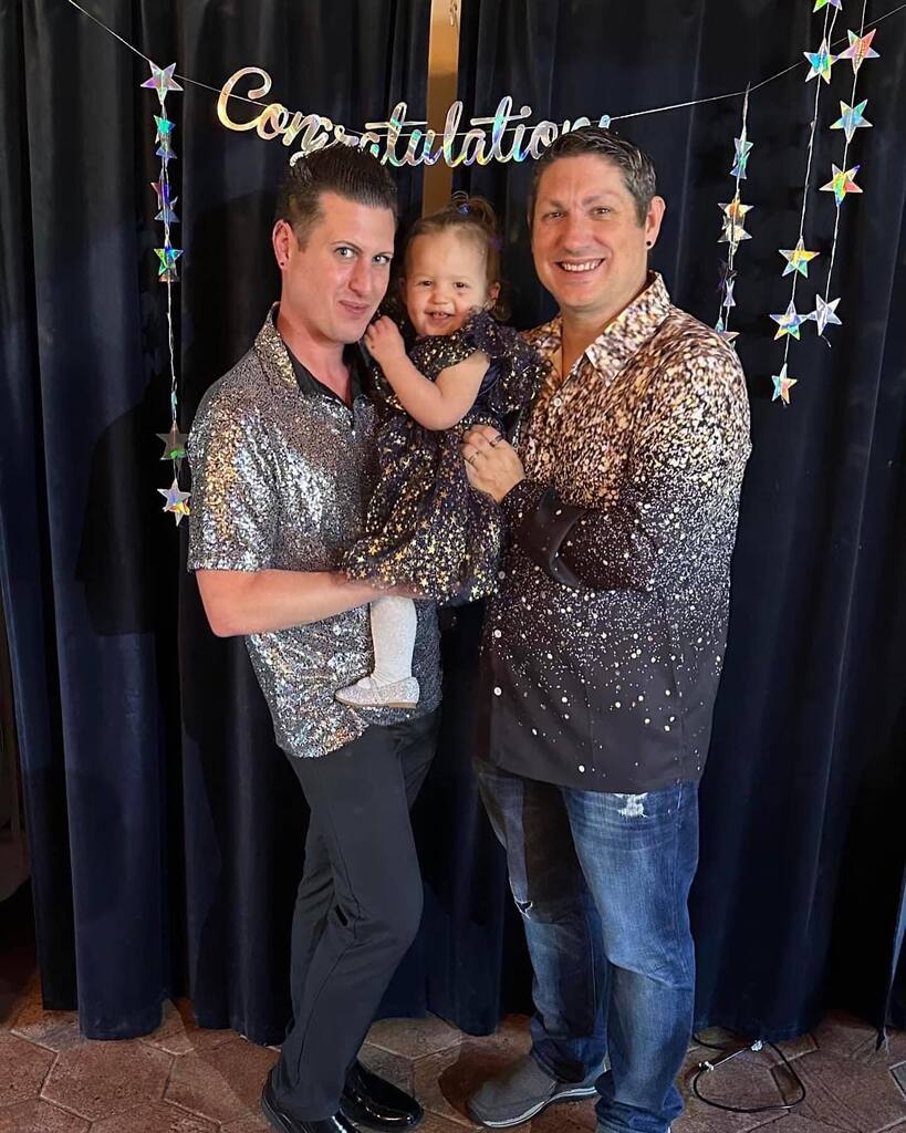 Celebrating the adoption of our daughter Isabella!! ❤️❤️ #Dadventures #FosterDads #InstantFamily #Room4More #followourjourney #fathers #fostercareadoption #gaydadswithkids #gaydads #adventure #family #familia  #mytwodads #gaydads #gayswithkids #dadsofinstagram #samesexparent…