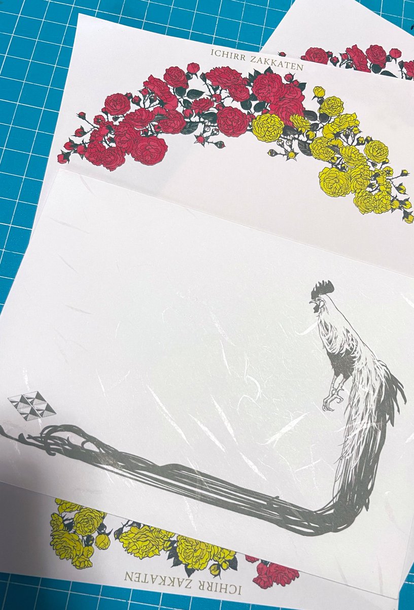 「レターセット便箋と同じ柄の封筒セットになってますが他の組み合わせも意外と合うので」|武田 錦のイラスト