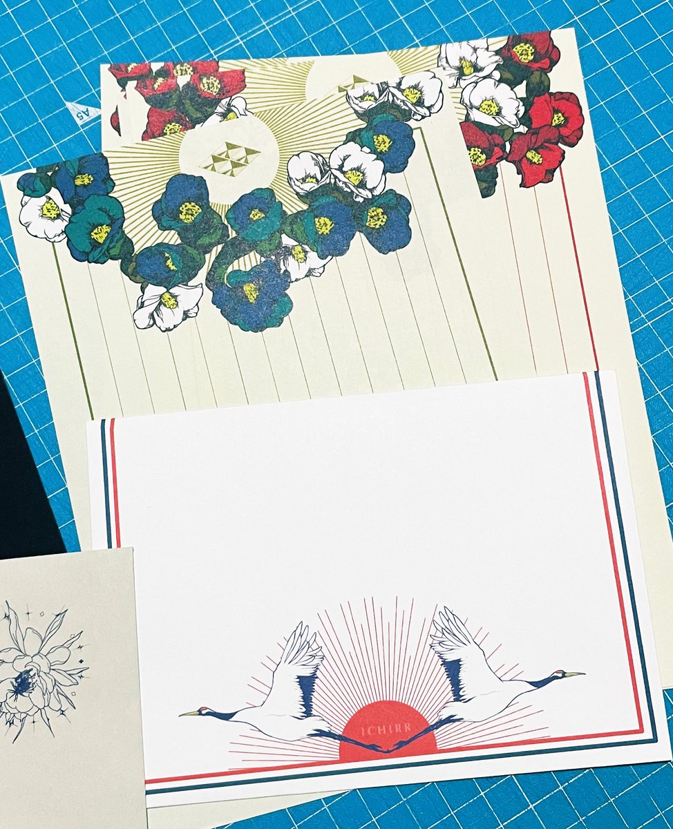 「レターセット便箋と同じ柄の封筒セットになってますが他の組み合わせも意外と合うので」|武田 錦のイラスト