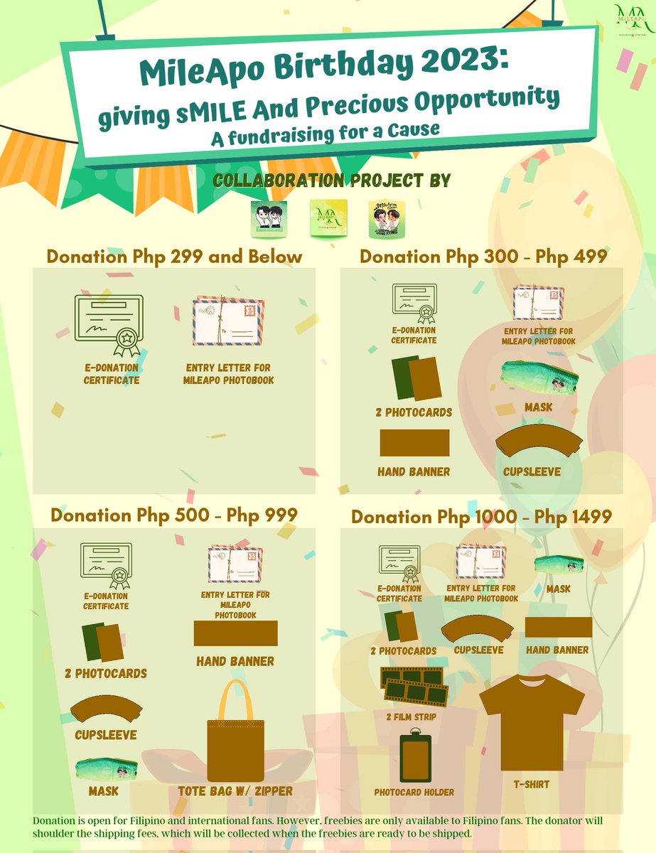 MileApoGuardVTS's tweet photo. MileApo Birthday 2023: giving sMILE And Precious Opportunity ✨

🎉FUNDRAISING FOR A CAUSE🎂
by [ #MileApoxTrioFCs ]

Google form link:
https://t.co/jaAfYp8QXo

Together, Let's Share Love

#มายอาโป 
#MilePhakphum #Nnattawin
@milephakphum @Nnattawin1 https://t.co/CATpXNJy6O