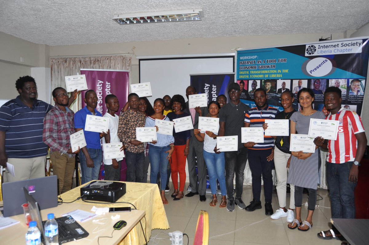 IsocLiberia's tweet photo. Internet Society Liberia Chapter Conducts Training on Digital Transformation in the Digital Economy of Liberia  @ISOC_Africa
 @internetsociety
 @ISOC_Community
 @ISOC_Foundation
 https://t.co/AvoW3cb72i via @FacebookWatch https://t.co/7B1xSSSNZe