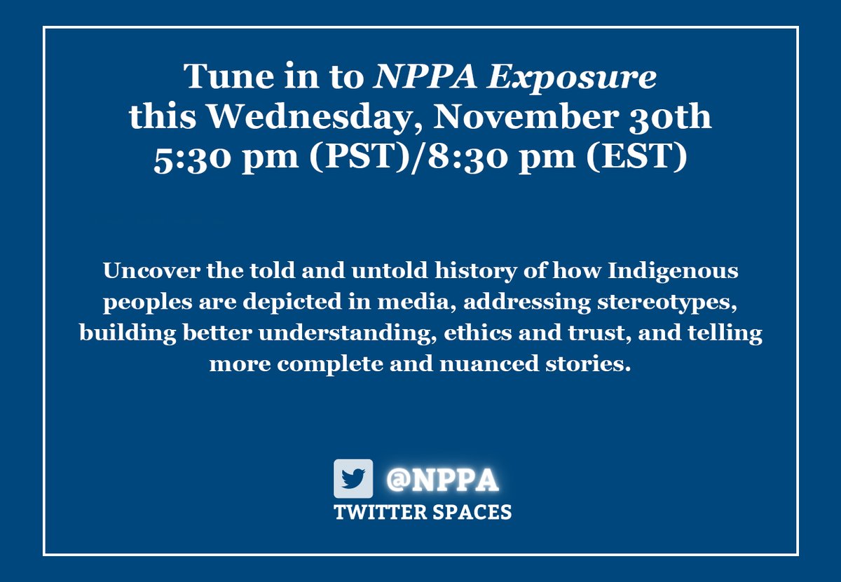 Uncover the told and untold history of how Indigenous peoples are depicted in media, addressing stereotypes, building better understanding, ethics and trust and telling more complete and nuanced stories with @TailyrIrvine @_jadebegay @rubio45 #NPPA ow.ly/Yi5b50LOa7K