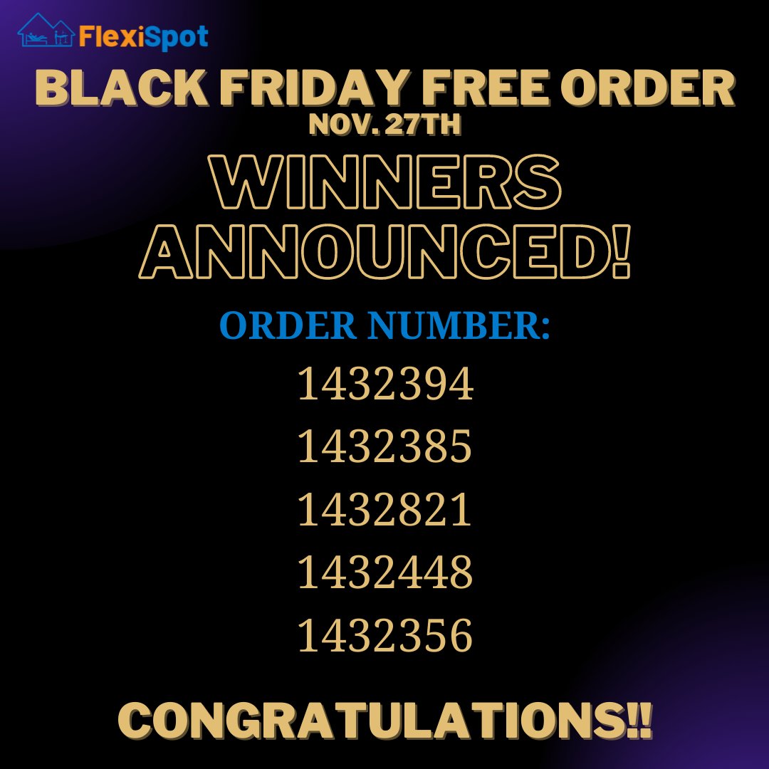 FlexiSpot.UK on Twitter: "Announcing winners! Check your order number ...