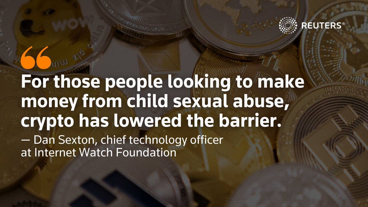 Crypto exchanges enabled the child-abuse site Dark Scandals. Crypto worth $22,000 moved through Coinbase and LocalBitcoins from 2013 to 2019. Some trade later shifted to Binance and ShapeShift. Dark Scandals closed in 2020 reut.rs/3i91Wrz