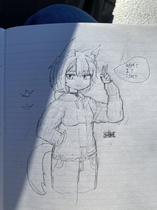 今の自分の格好を絵にしてみた 