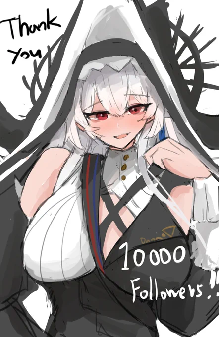 フォロワー様10000人本当にありがとうございます!たくさんの方々のフォロー、いいね、RT、コメントに助けられてここまで来ることが出来ましたこれからもイラストどんどん投稿していくのでよろしくおねがいしますー!!! 
