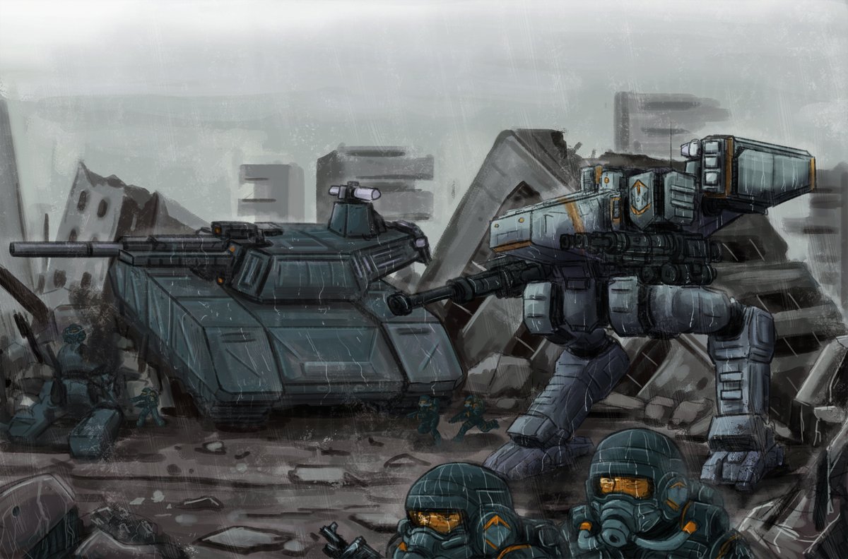 choitukaee's tweet image. Girak Pact soldiers, and supertank and mech. Uncroped cover photo, maybe i should start using watermarks huh...