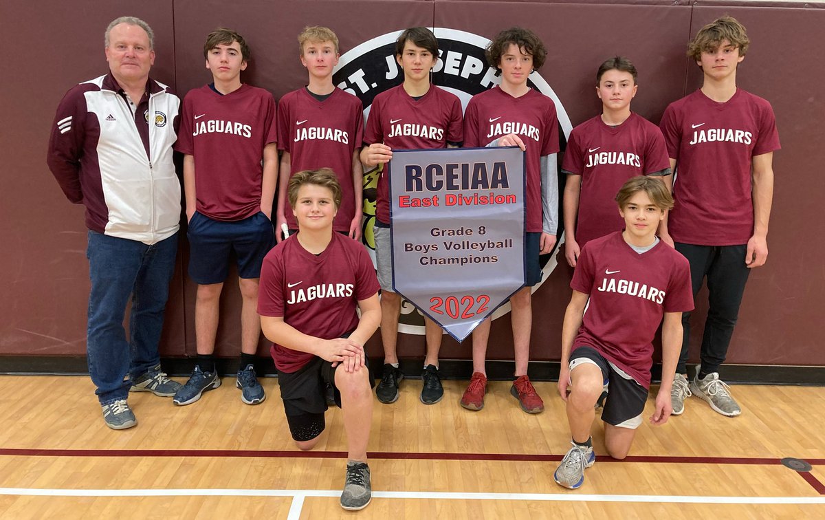 This past Thursday, the RCEIAA Grade 8 Boys Volleyball Tournament was held at SJHS. Congratulations to the <a href="/sjchsrenfrew/">St. Joseph's Catholic High School</a> grade 8 boys volleyball team for winning the tournament and capturing the banner! 🏐 🙌🏻🏆🎉
