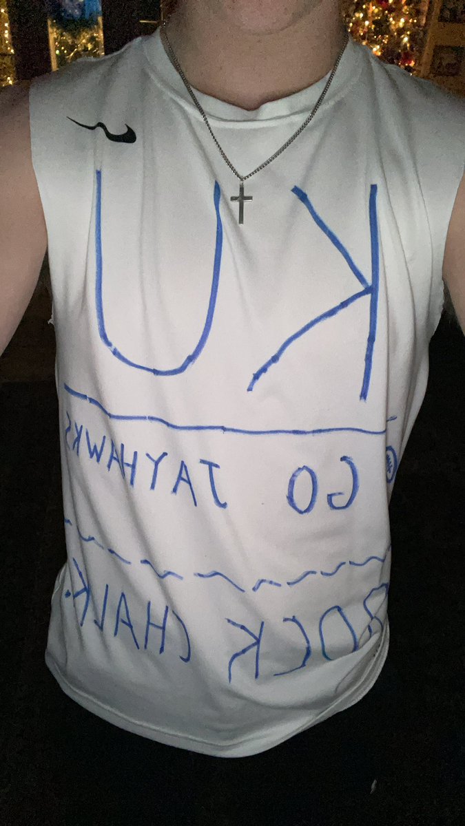 wasted a good nike shirt for this game.....rock chalk fucking jayhawks!👌🏼<a href="/HornSports/">HornSports</a> <a href="/Doc_Texas/">Won’t Delete This Until OU Scores</a> @CJVogel_TFB <a href="/FortyAcreVibes/">Ghost of Texas Football</a>
