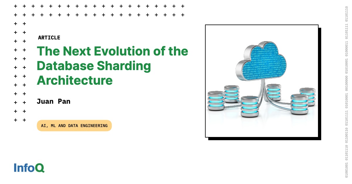 InfoQ's tweet image. #ICYMI Learn about the #DataSharding patterns &amp;amp; how the #ApacheShardingSphere project solves the data sharding challenges.

#InfoQ article by @tristaZero: bit.ly/3nr8nX0  

#AI #ML #DataEngineering #Scalability #Performance #SoftwareSecurity #Cryptography