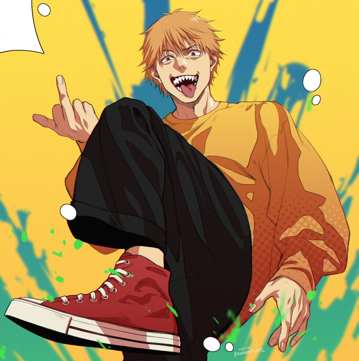 Azuratyan1's tweet photo. Chainsaw Man, hehe ✌️✌️✌️
#chainsawman  #chainsawmanfanart #DigitalArtist #Digital #デンジ #Denji #チェンソーマン https://t.co/WfmYVWpi8K