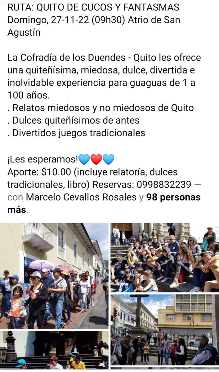 Mañana, domingo, 09h30, atrio de San Agustín. Bienvenidos: quiteñitos y quiteñazos, la familia entera,