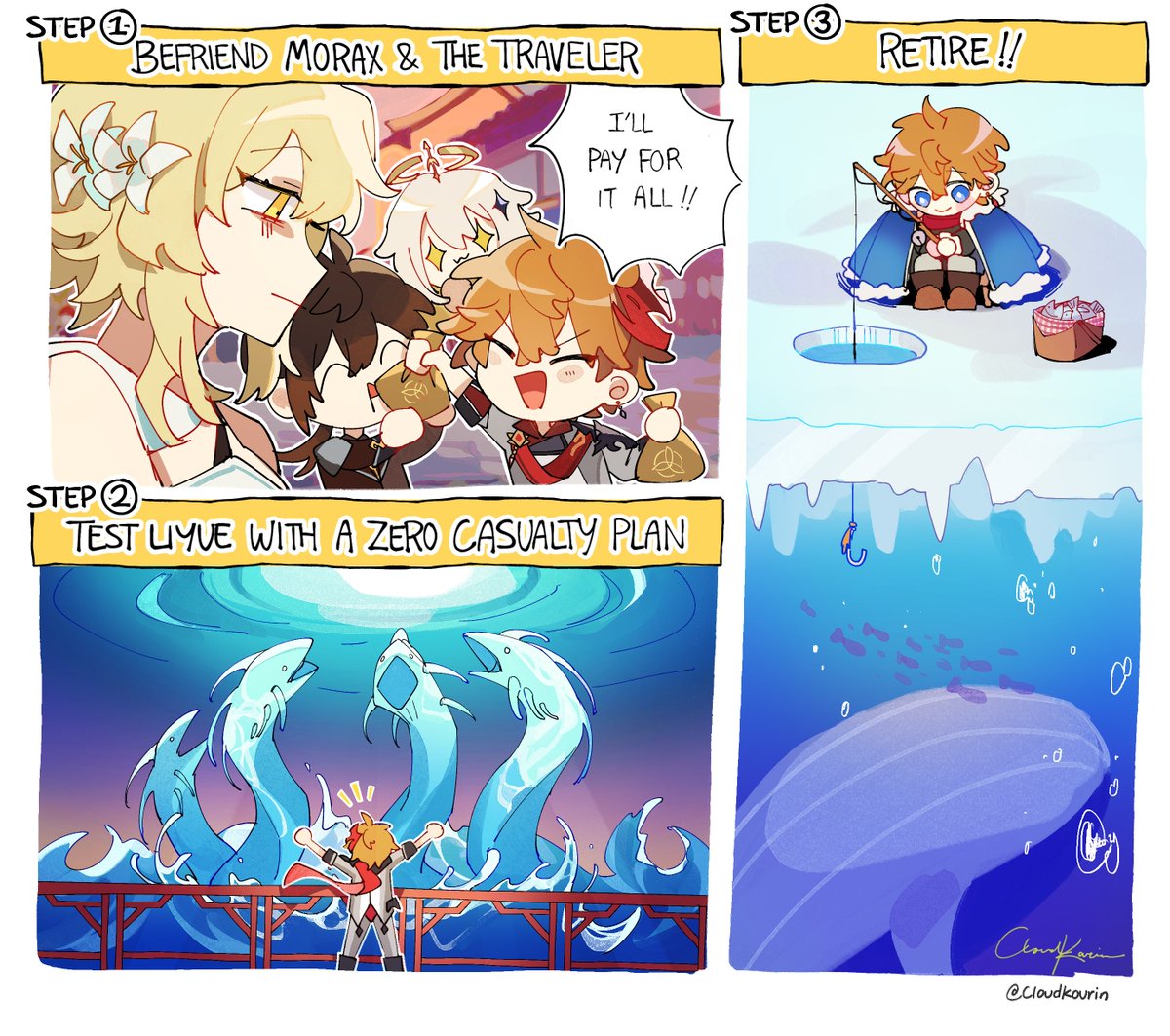 Cloudkourin's tweet photo. Reincarnated as a Villain AU Childe pt.2

He has a plan in mind to fix the plot and nothing could possibly go wrong!!😄(it does)

#GenshinImpact #tartaglia https://t.co/iYFch95eZT