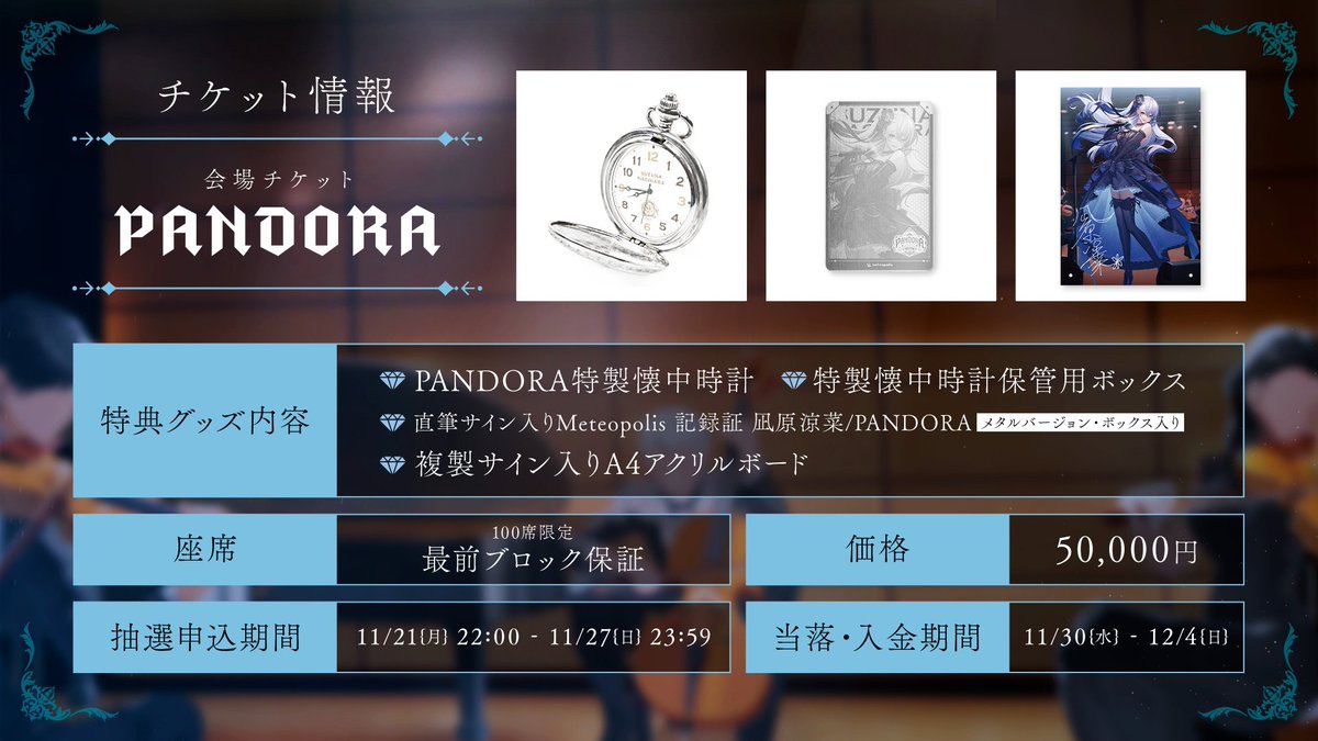 凪原涼菜 PANDORAチケット特典グッズ