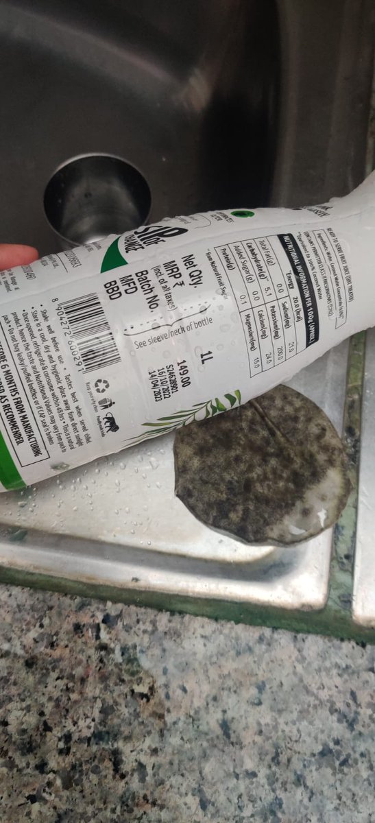 rishabhar0ra's tweet photo. @storiafoods, this came out of your bottle. A fungus laden tissue wasn't in the list of ingredients, the last I checked. 
How is this facility allowed to run? @fssaiindia https://t.co/GayJUPRMw4