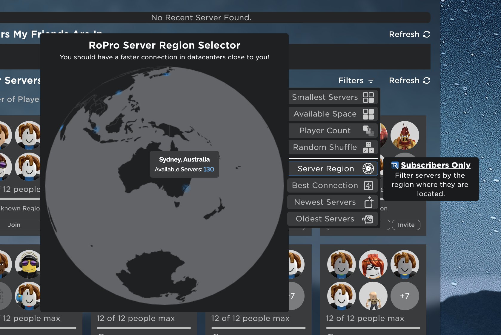 RoPro Roblox Extension on X: Crikey, mate! Aussie servers are now  available in RoPro's Server Region Selector. Cheers! 🦘🐨   / X