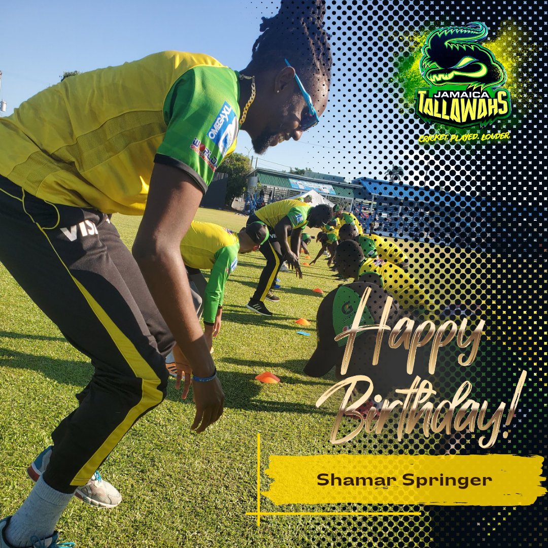 JAMTallawahs's tweet photo. @shamarspringer52 we hope you had a great birthday and still celebrating! 🥳🎂
#FiWiBirthdays #FiWiChampions #ShamarSpringer #JamaicaTallawahs https://t.co/gkW3aBhEpJ