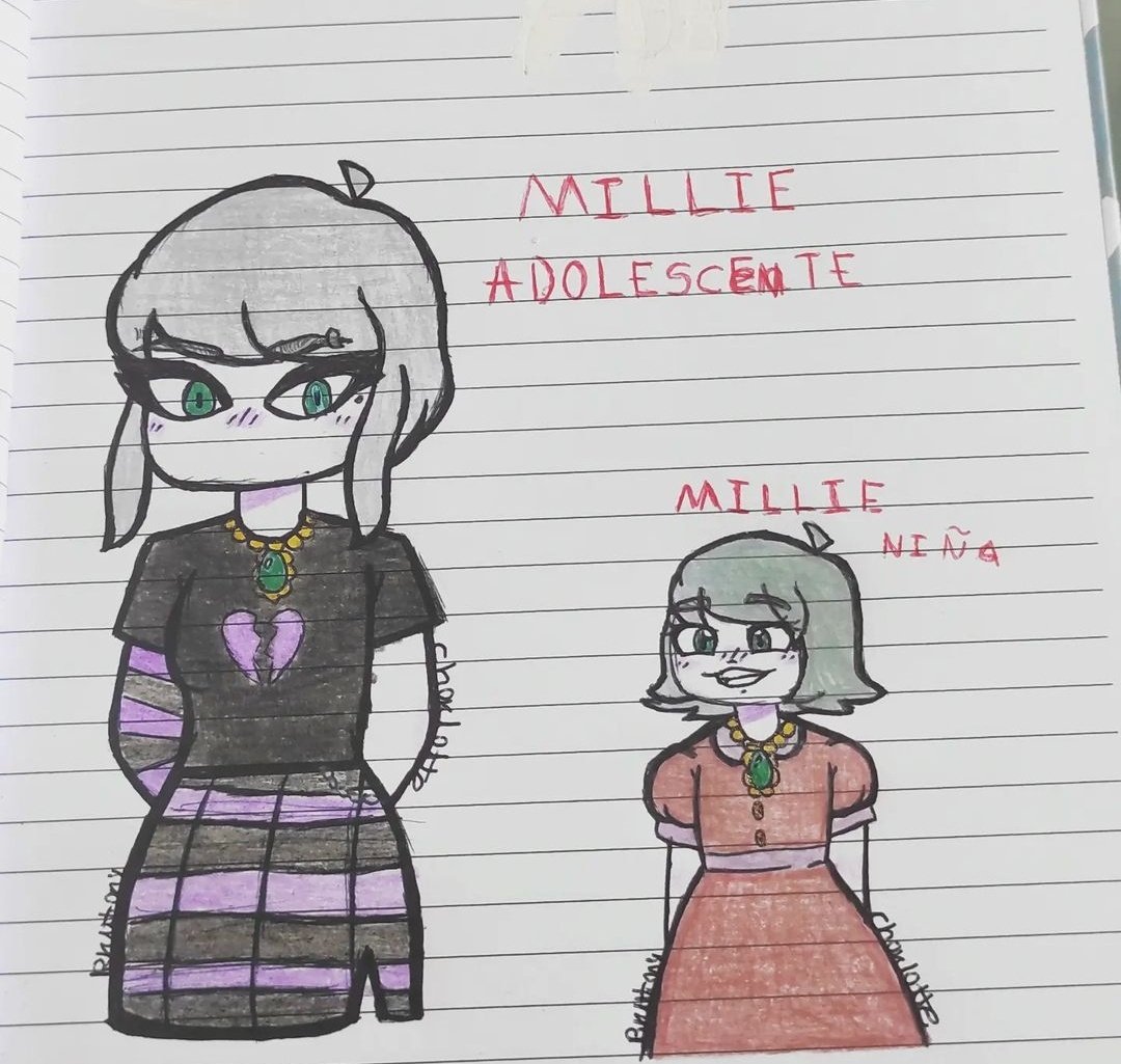 Millie puberta y Millie baby ❤️ ,si notan los pequeños detalles se darán cuenta de que la Millie adulta, adolescente y baby tienen cosas diferentes y todo eso tiene una historia algo larga
