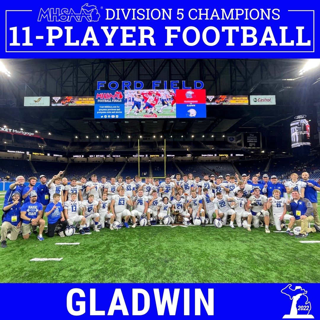 🏈 D5 11-PLAYER FOOTBALL FINAL: Final-Seconds Field Goal Ends Defensive Stalemate, Delivers Gladwin's 1st Title >> ow.ly/u18B50LOelb🏆👀 <a href="/FlyingGladwin/">Gladwin Flying G's</a> 
#congratulations #finals #football #champions #flyinggs #gladwin #MHSAA