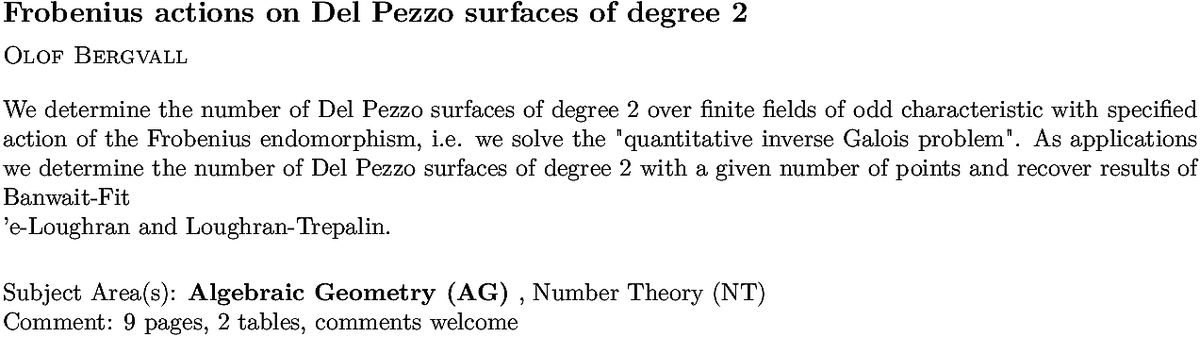 math.AG Algebraic Geometry daily arXiv submissions tweet media