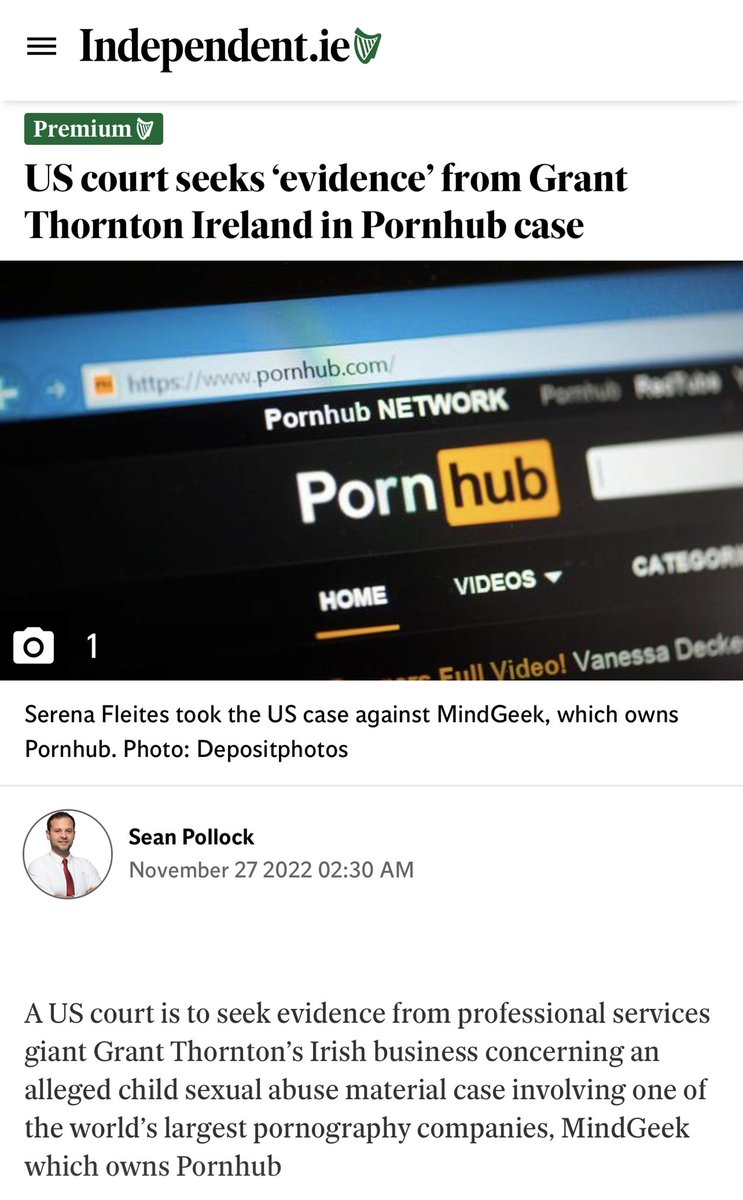 The child abuse/trafficking/ RICO lawsuit against Pornhub filed by Brown Rudnick on behalf of Ms. Flietes will uncover financial records held by MindGeek’s former accounting firm Grant Thornton. Now the hundreds of “sham shell companies” will start to be exposed.
#Traffickinghub
