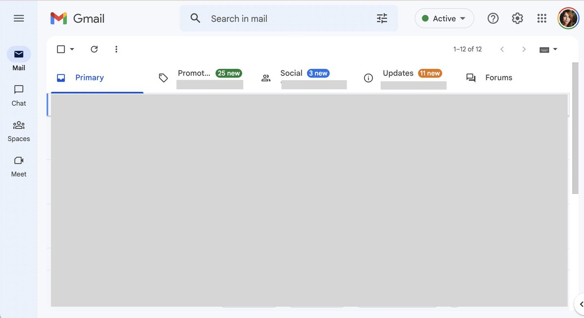 notwaldorf's tweet photo. This is what my gmail looks like these days. It took me, and I shit you not, MINUTES to find the "compose" new email button. What fresh hell is this? https://t.co/ITew7QH3pP