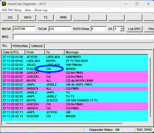 Thanks to social media posts w/ screen shots, UZ7HO is able to spot imperfections in the GreenCube software &amp; install updates when circumstances permit.    Download now includes v18 w/ fix for certain CQ messages not highlighting!     uz7.ho.ua/greentnc.zip