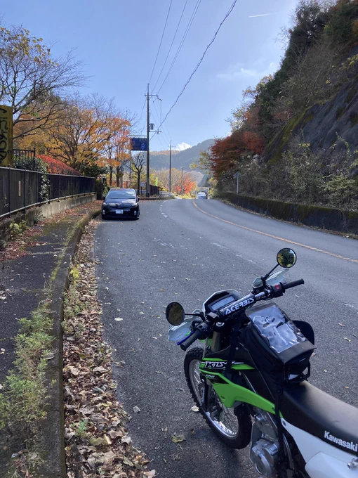 秋の最後の輝きを見に来ました(天理ダム)#KLX250 