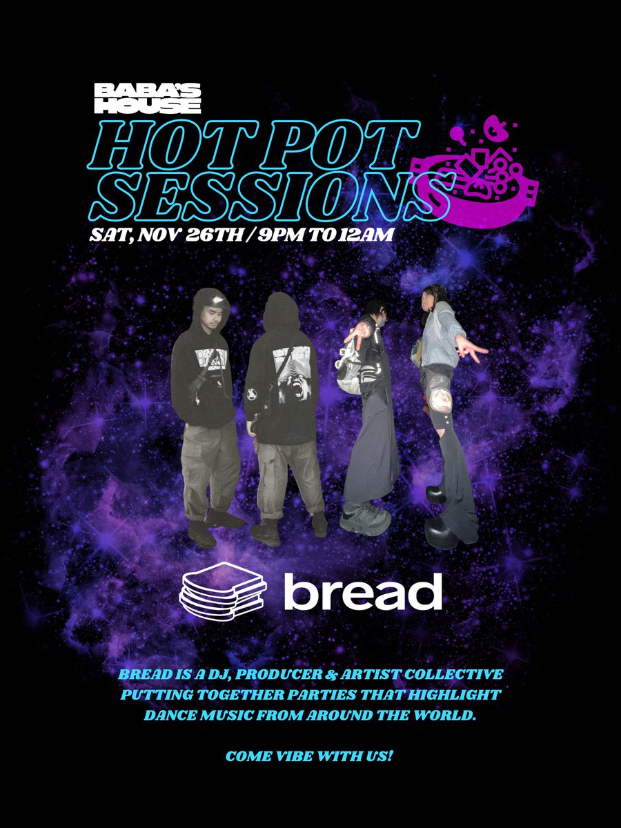 breadsf's tweet image. gonna be having a little friends-and-family show in Oakland, with our friends at Baba's House! residents exteeng and shl, with guests baowao and TT

streaming live on twitch @ 9PM PST twitch.tv/thisisbabashou…!