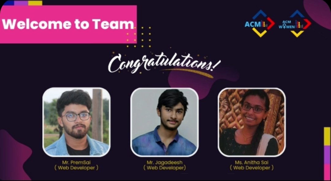gmritacm_w's tweet photo. 𝗪𝗲 𝗮𝗿𝗲 𝘃𝗲𝗿𝘆 𝗵𝗮𝗽𝗽𝘆 😃 𝘁𝗼 𝗮𝗻𝗻𝗼𝘂𝗻𝗰𝗲 𝗼𝘂𝗿 𝗻𝗲𝘄 𝗰𝗼𝗼𝗿𝗱𝗶𝗻𝗮𝘁𝗼𝗿𝘀 𝗶𝗻𝘁𝗼 𝘁𝗵𝗲 𝗔𝗖𝗠 𝗧𝗘𝗔𝗠. 💫💫💫
#ACM #acmindia #gmrit #acmevents #Competition #gmritacm
#acm #ACMIndia #coordinators #team #acmteam #acmfam #acmfamily https://t.co/PlT5cS5FSo