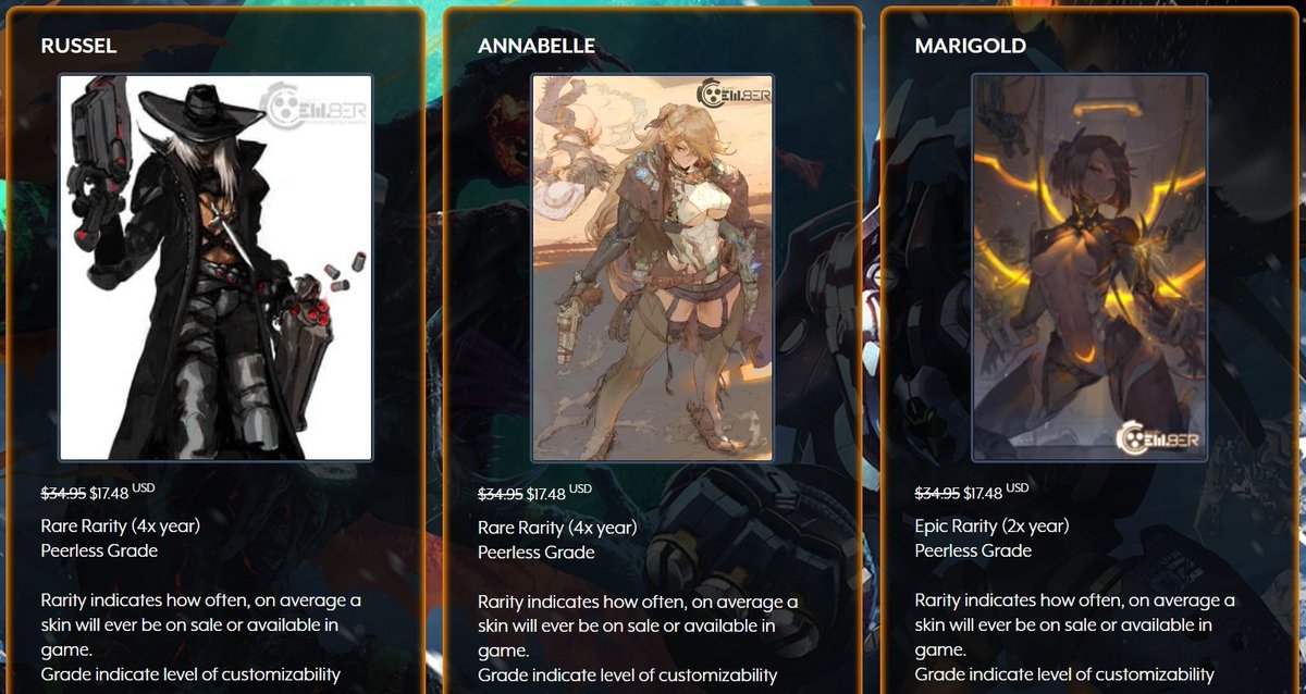 Em_8er's tweet photo. New Em-8ER skins unvaulted and available at 50% off in the General Store! https://t.co/eGfLEhvUQO

All starter packs also on sale! https://t.co/L6elZGpjU8