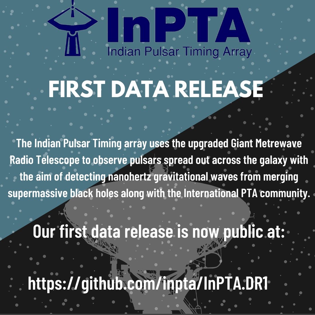 InPTA_GW's tweet photo. Our first data release is public here:
https://t.co/eMG6fDpQw0
The associated science paper is available here:
https://t.co/UQAwjPPyYM
and on arxiv:https://t.co/CV8Y4Zvkli
#PULSARS
#InPTA
#IPTA
#gravitationalwaves https://t.co/jicR8HqXez