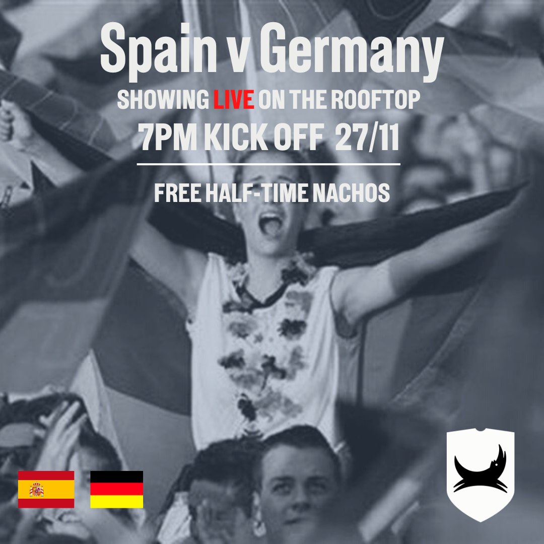 doghousemanc's tweet image. Showing live on our rooftop ⚽

Japan vs Costa Rica 10am kick off
Belgium vs Morocco 1pm kick off
Croatia vs Canada 4pm kick off
Spain vs Germany 7pm kick off

Free half time nachos during all major games

#livesports #freenachos #antisponsor #rooftopbar #worldcup