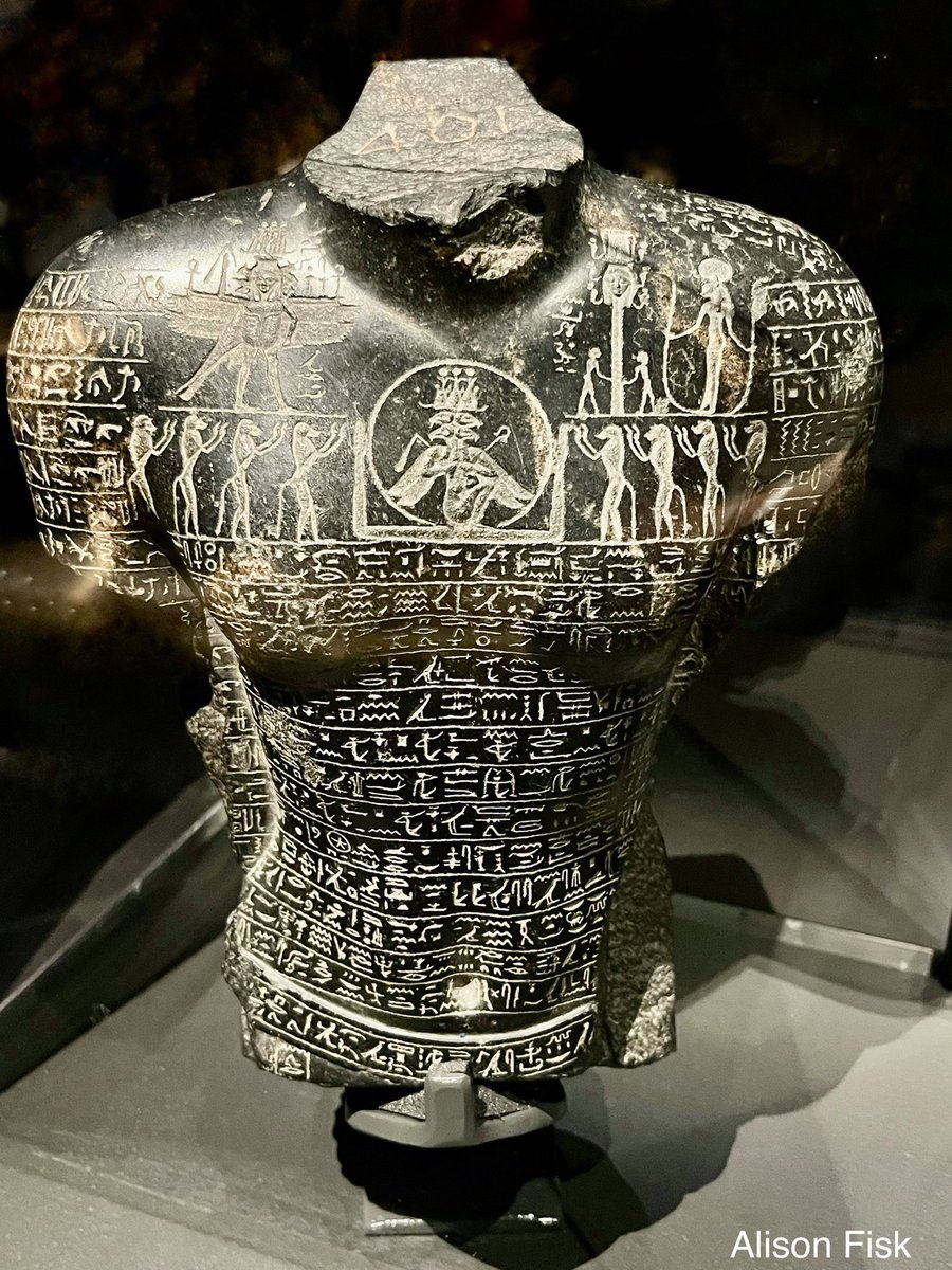AlisonFisk's tweet photo. Ancient Egyptian statue of Pa-Maj. The basalt torso is entirely covered in engravings of magical hieroglyphic texts and images of gods. 350-300 BC. National Archaeology Museum, Naples.

#Archaeology https://t.co/6AlRxhyH7r