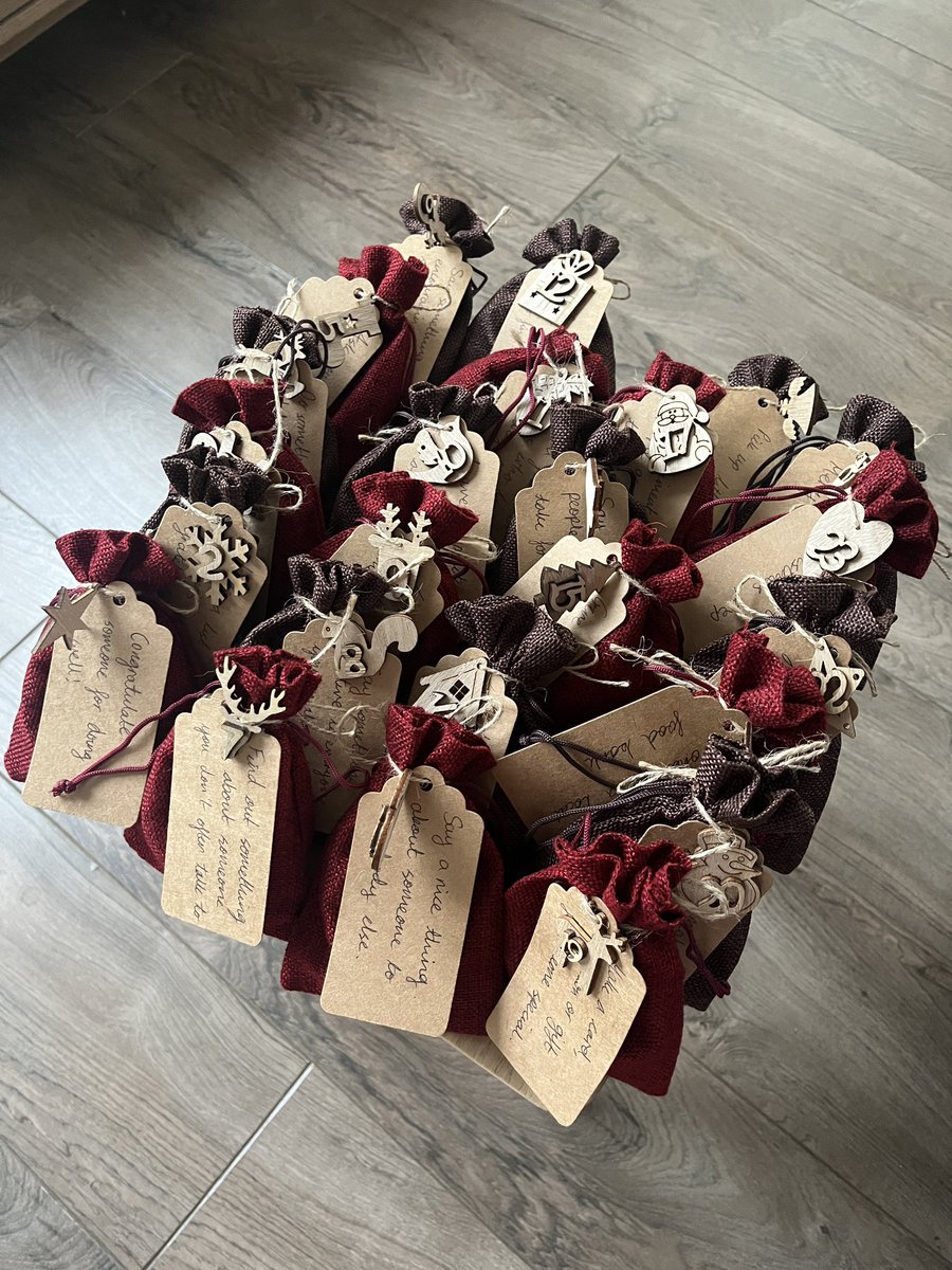 Most fiddly job but my class Advent calendar complete with 24 kindness challenges is ready. 🙌