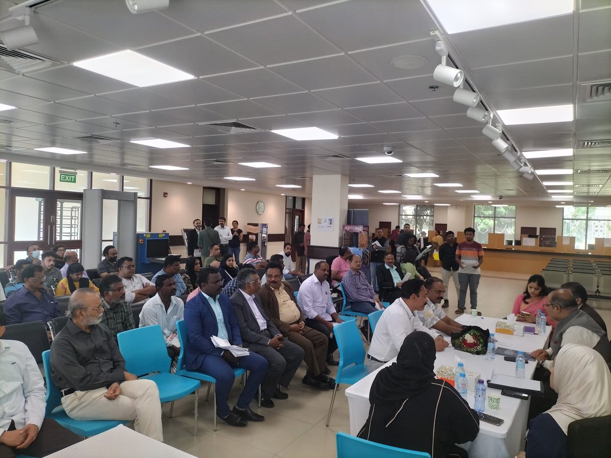 IndiaInBahrain's tweet photo. 1/3 Ambassador Piyush Srivastava, along with the Embassy Consular Team and our panel lawyers, interacted with around 60 Indian community members regarding their urgent/long pending consular and labour grievances at the Open House organised by the Embassy on 25 Nov 2022. https://t.co/HFPzof4vLk