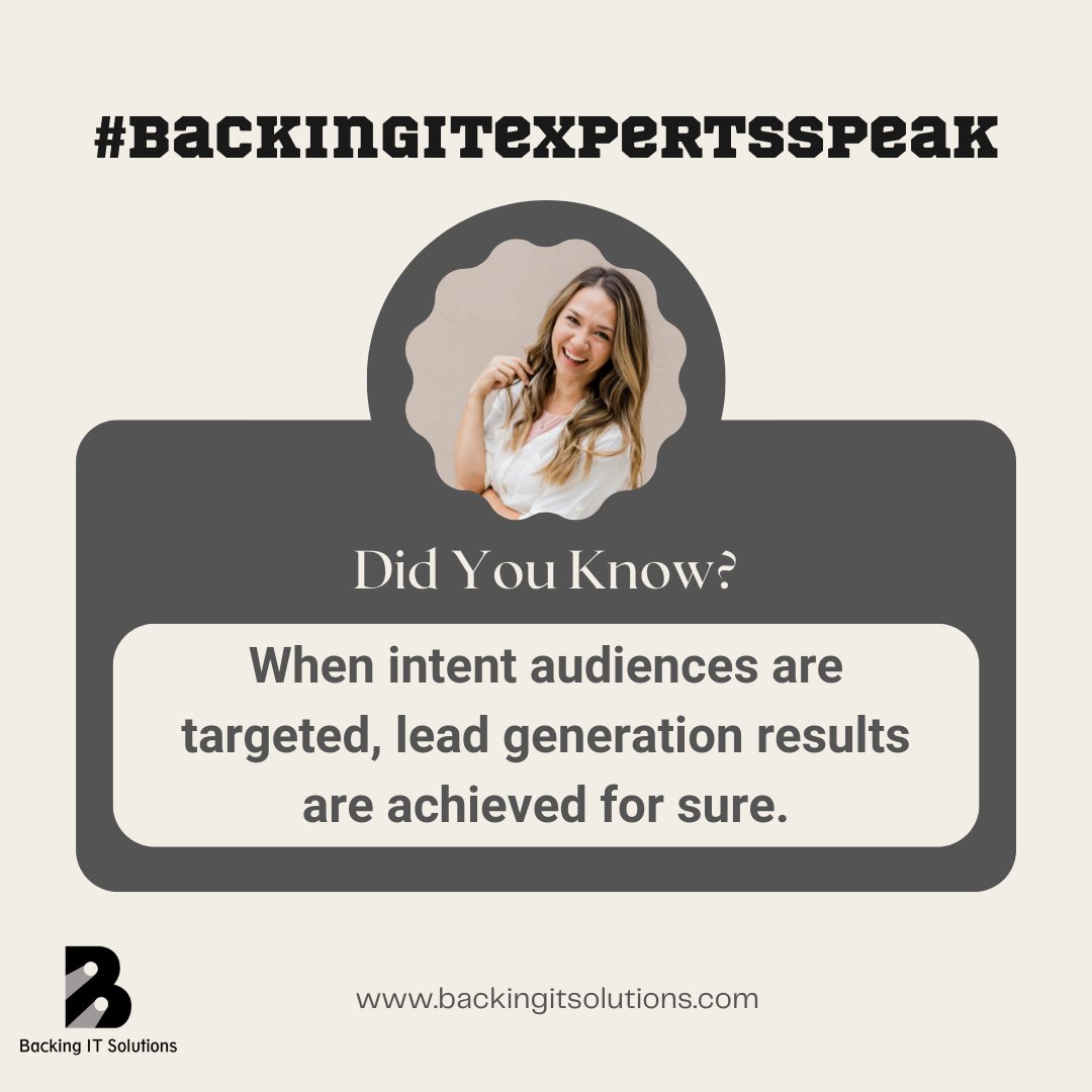 BackingITSols's tweet photo. Reaching the audience while they are searching for you or services similar to what you offer gives you a high scope of generating leads and it is the unwritten rule of marketing in this online world. Did you make use of intent targeting yet? Want our experts to help? https://t.co/GPGVfZLpwU