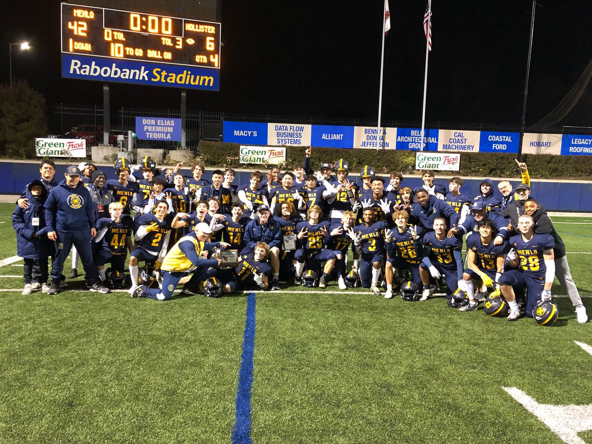 cifccs's tweet photo. Congratulations to Menlo School on their 42-6 victory over Hollister HS and the CCS Football Division III Championship. https://t.co/lI746deDra
