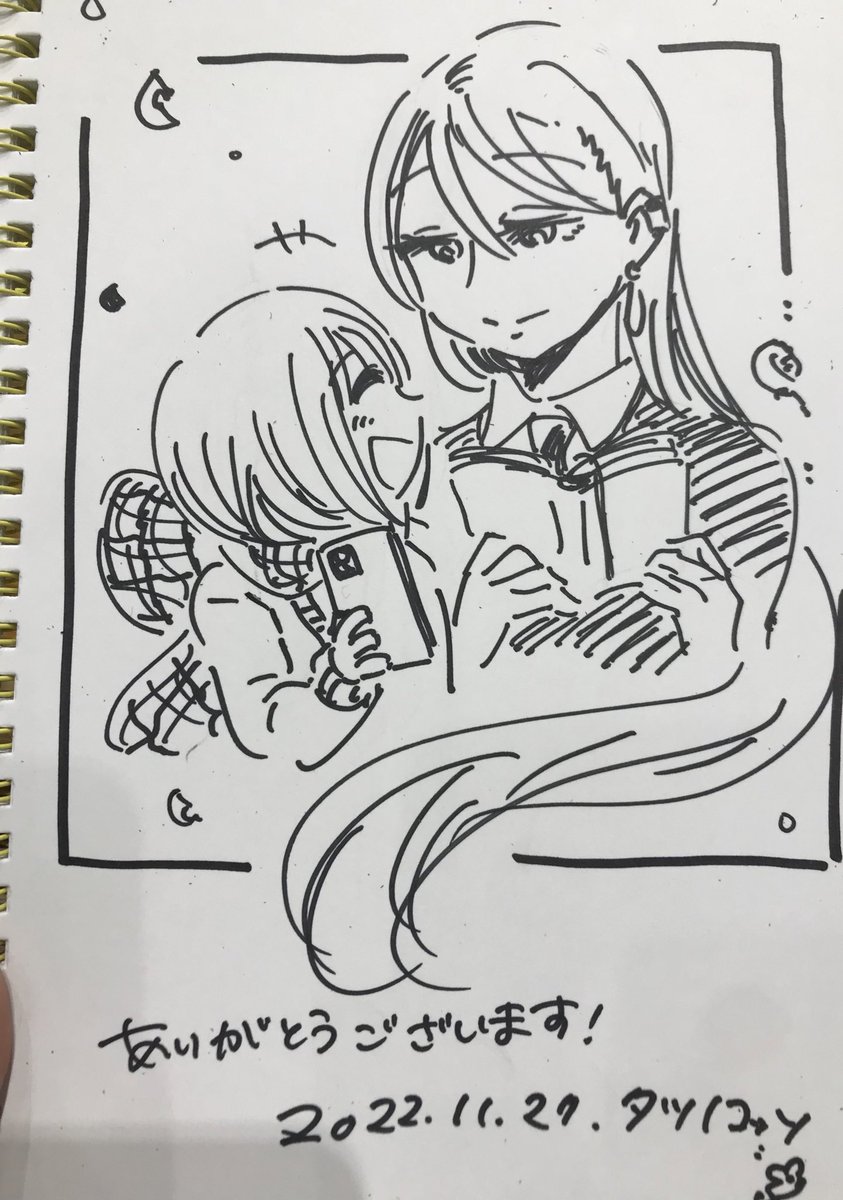 スケブ
好きなキャラでということだったので、新刊の2人描かせていただきました〜! 
