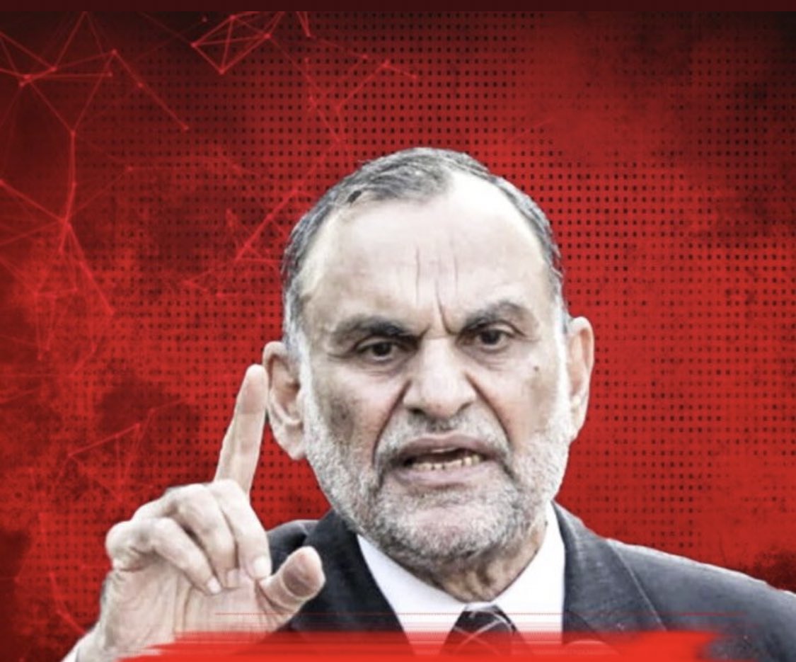 PTIofficial's tweet photo. A 74y old Senator was tortured, had to see his wife and grandchildren leave the country, and instead of providing him justice what they did? They arrested him again! Shameful! #اعظم_سواتی_کو_انصاف_دو https://t.co/KBCUmDqNvK