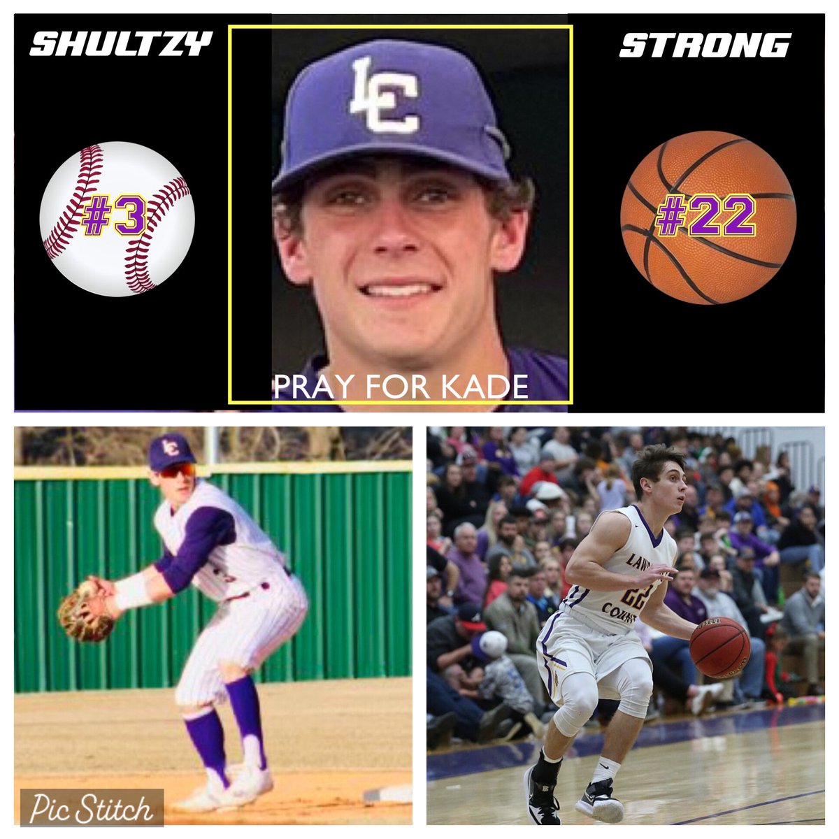 Prayers to Lawrence County Wildcats baseball &amp; basketball standout, Kade Shultz as he continues to recover from injuries he sustained in a vehicle accident Thanksgiving night. #shultzystrong