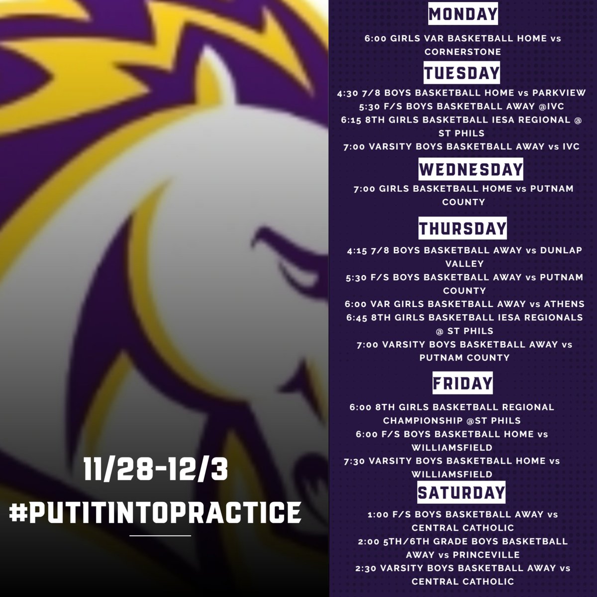 AthleticsPeoria's tweet photo. BUSY WEEK OF HOOPS FOR THE CHARGERS! #PUTITINTOPRACTICE #ITSAGREATDAYTOBEACHARGER https://t.co/Xzb0OmCYVC