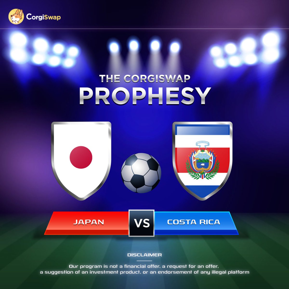 Thriller 🔥 The match between Asia VS The Americas team at #FIFAWorldCup

Japan VS Costa Rica 🇯🇵 ⚽️ 🇨🇷  

👀Which team player will score?

Prophecy now with #Corgiswap
👉corgiswap.org/worldcup

#CORGI #CORIS  #Qatar2022 #WorldCup2022