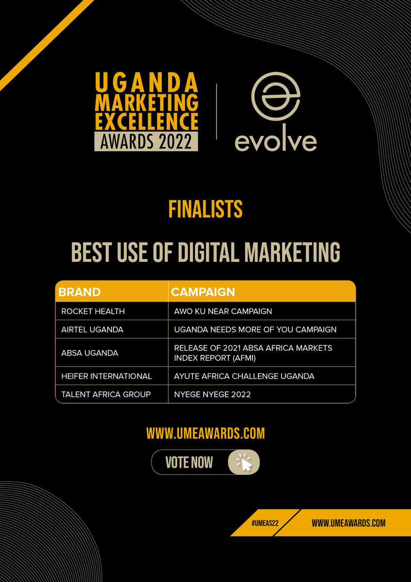 newvisionwire's tweet photo. This recognizes the best use of digital to achieve a business objective. Including social media, innovative, creative, programmatic, or immersive to deliver marketing excellence and a strong return on investment. Follow the link to vote https://t.co/6GFsHij5VH  #UMEAS2022 https://t.co/Zg6sAe08Ib