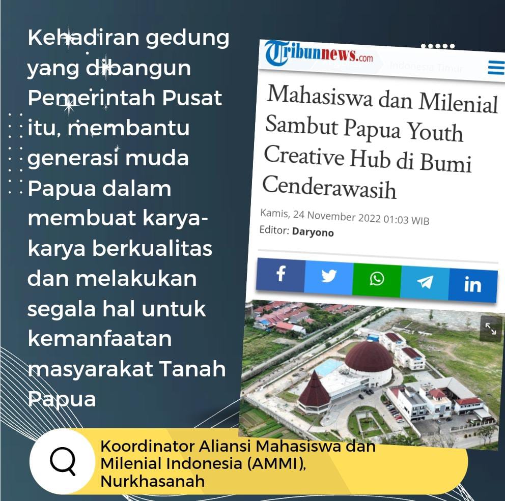 Kehadiran gedung Papua Youth Creative Hub (PYCH) di Bumi Cendrawasih disambut mahasiswa &amp; milenial Papua

#PapuaYouthCreativeHub