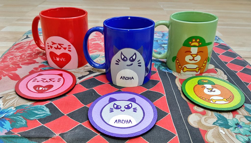 paintnfootprint's tweet photo. Getting too busy with customs this past few months. Sharing my latest custims for a client and a giveaway winner! 

Get these cutie ROROHA MUGS and Coaster sets for only 500/set.

Dm for orders.
#PaintandFootprints #ASTRO #Aroha #CustomMugs https://t.co/g09Jj07wTh