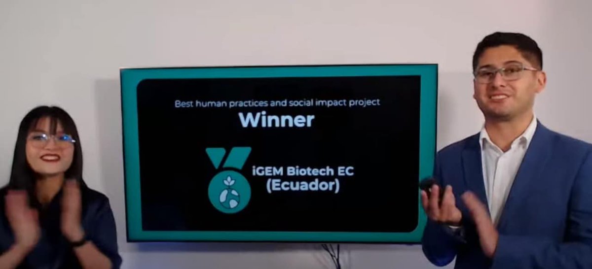 ElFer73's tweet photo. iGEM BiotechEC en @iGEMdesign 2022 fue el equipo más premiado, medalla de oro y terceros de toda la competencia. Gran trabajo de cada miembro de nuestro equipo, @FranciscoFcubo y la guía constante de los instructores Yadira Fernanda y @alejovigno @UniYachayTech @igemecuador https://t.co/wqujls79RO