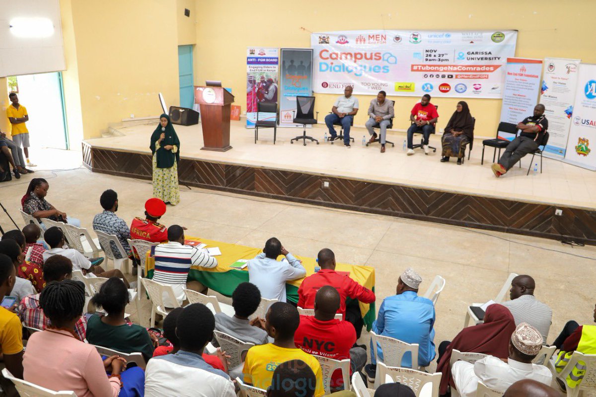 missyHaroona's tweet photo. #TubongeNaComrades  finally came to @GarissaUni 
Thank you @TonyMwebia and team @NCPD_Kenya @GMCEndFGM  @_StraightTalkTV for coming to engage with our university students. https://t.co/fLguSFszZf
